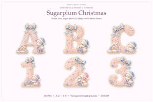 Snowflake Font Numbers Sugarplum Christmas Alphabet & Numbers Graphic by Miss Scarlett Studio ...