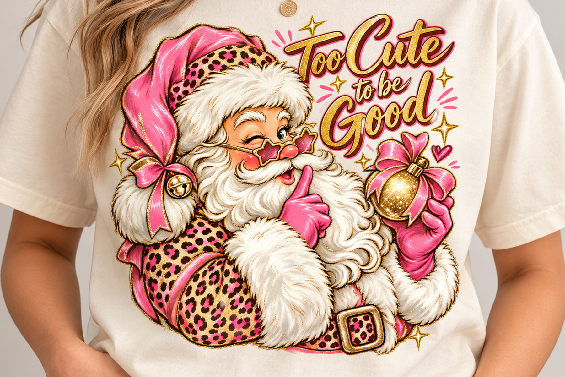 Too Cute to Be Good Pink Santa PNG Graphic by piyawat.ysr · Creative ...
