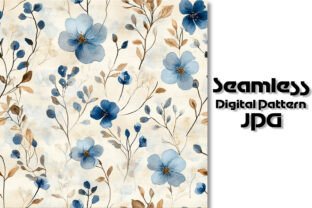 Vintage Blue Blossom Pattern Bundle Graphic by Creative Canvas ...