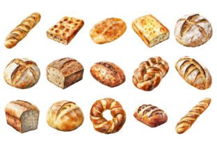 Watercolor Rustic Bread Clipart Bundle Graphic by THE MASTERMIND ...