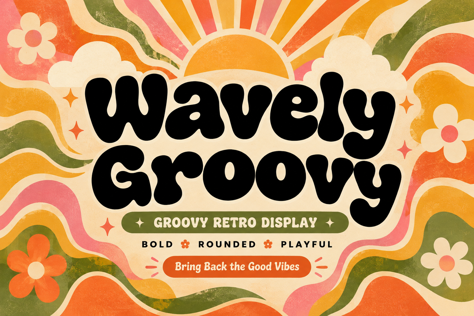 Wavely Groovy Font by Bundle · Creative Fabrica