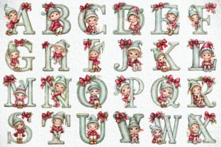 Whimsical Christmas Elf Alphabet Clipart Graphic by Craft Art ...