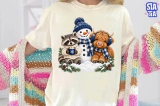 Winter Animals Snowman PNG Shirt