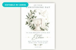 Boy Christening Invitation Card Graphic by MS Roster · Creative Fabrica