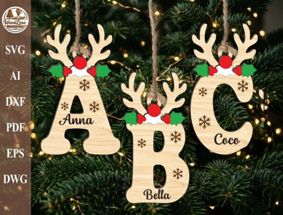 Christmas Alphabet Laser Cut SVG Bundle laser cut file
