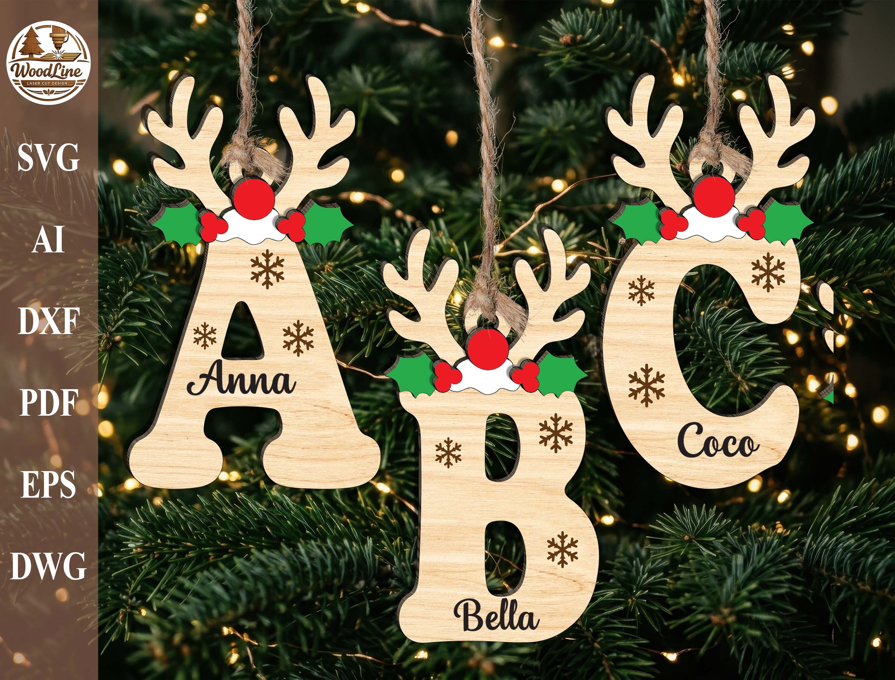 Christmas Alphabet Laser Cut SVG Bundle · Creative Fabrica