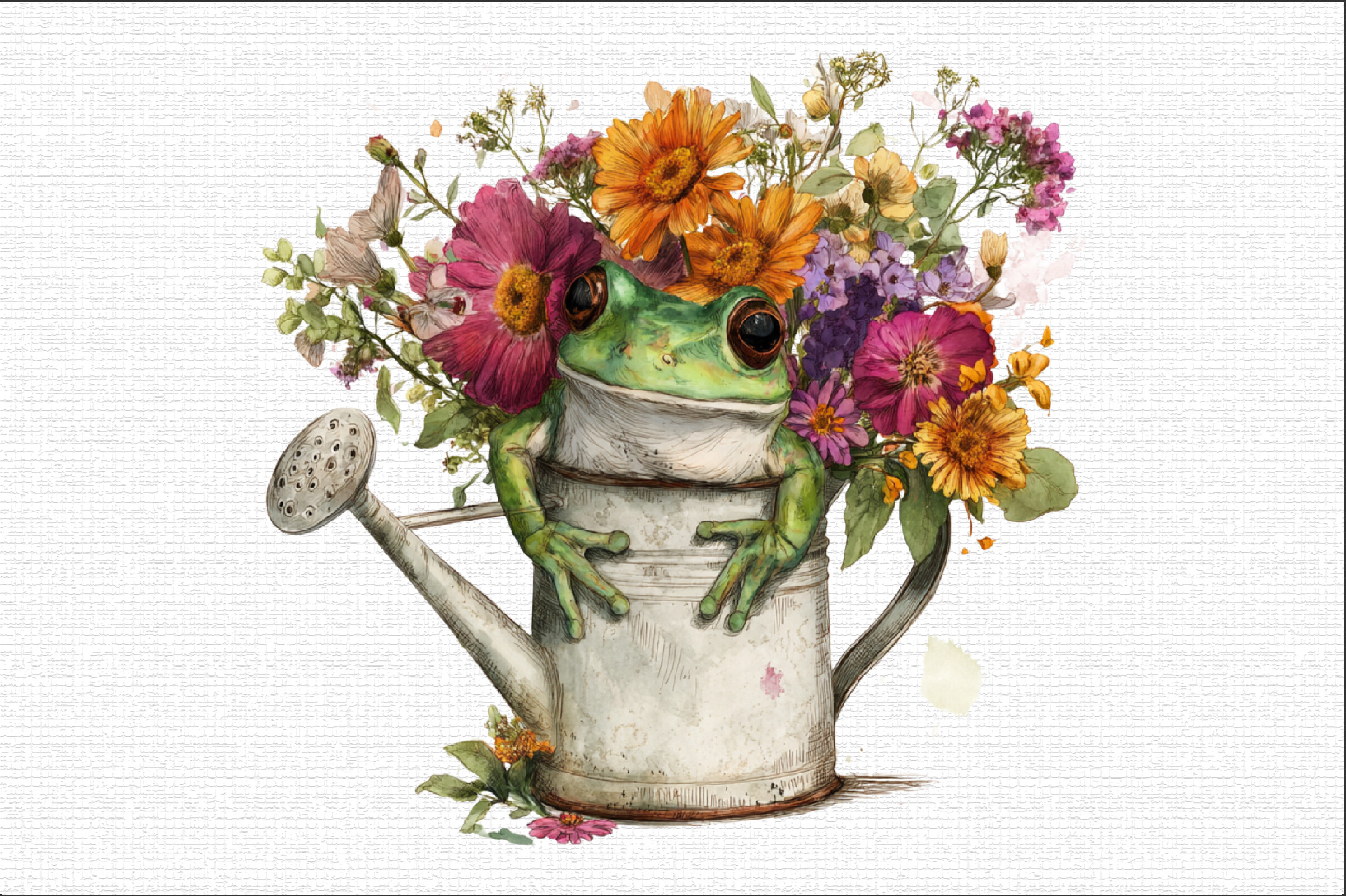 Color A Frog Free Watercolor Frog Clipart Graphic by Sublimation Design · Creative ...