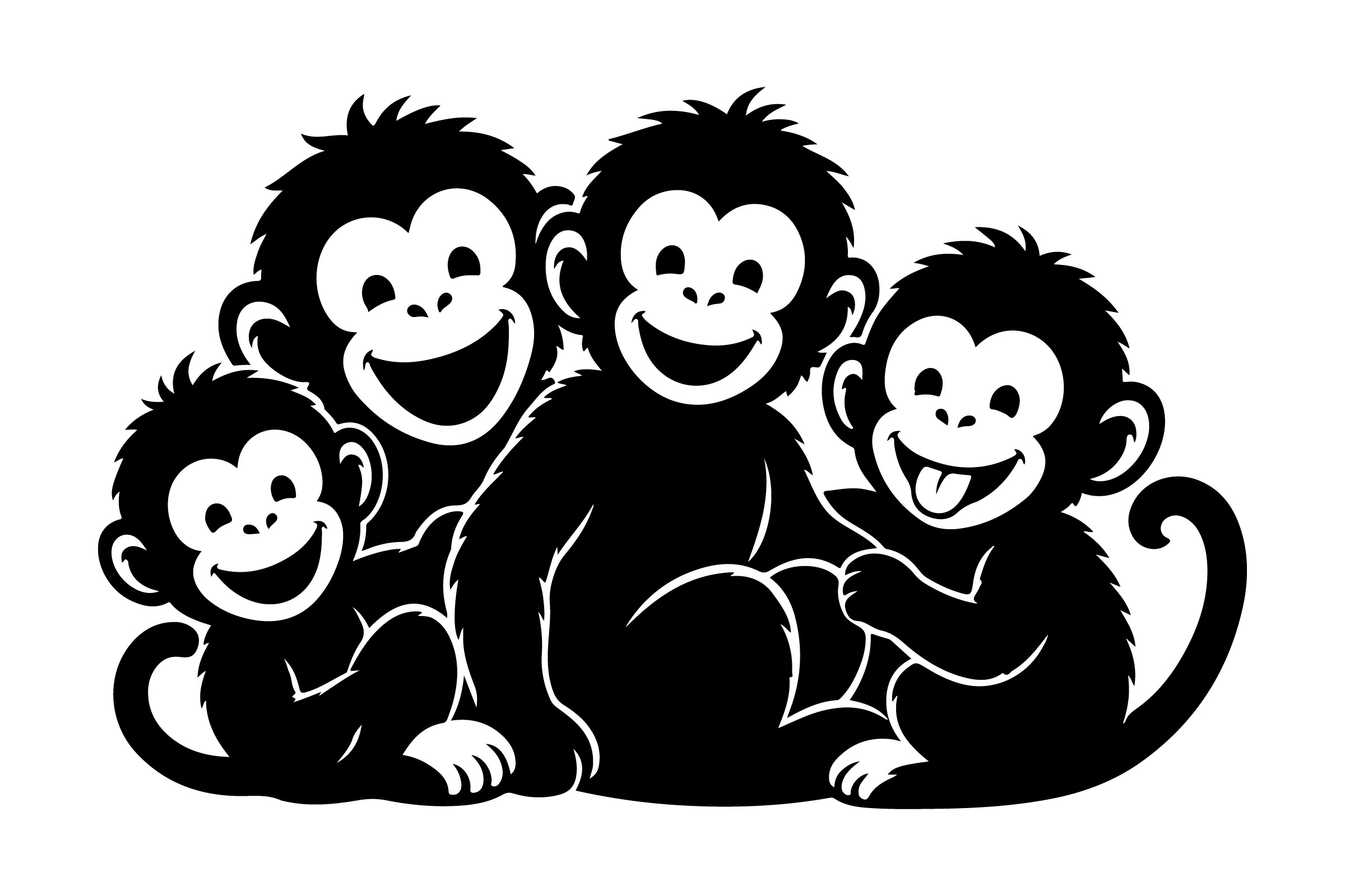 Funny Monkey Clipart, Baby Monkey Vector Graphic by Retro svg shirt ...