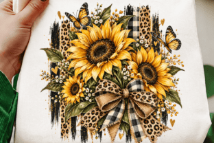 Small Rustic Bows Leopard Sunflower Rustic Floral Bow PNG Graphic by SvgCuttingShop ...