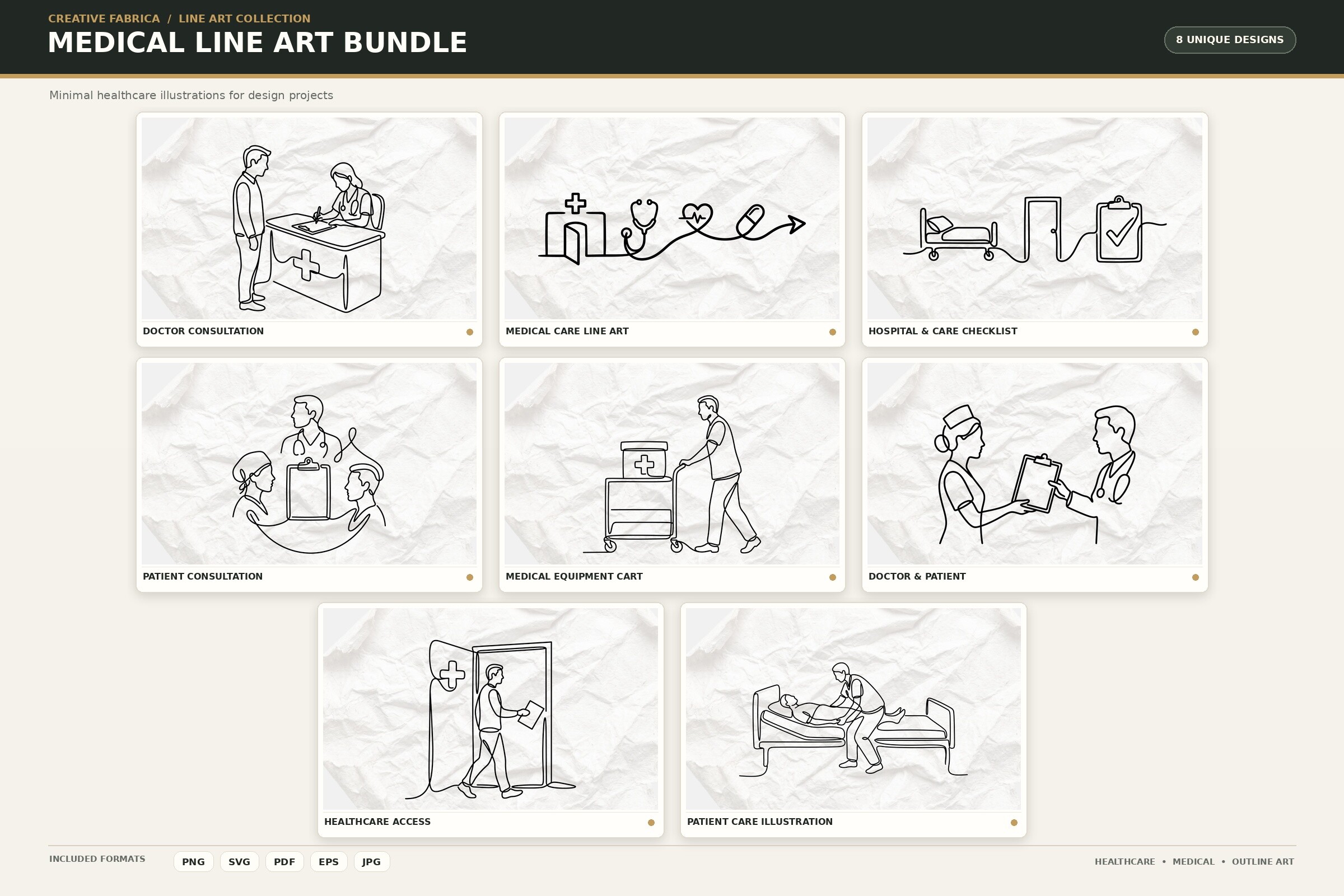 Medical One Line Art Bundle Graphic by Lazy Cat Pro Max · Creative Fabrica