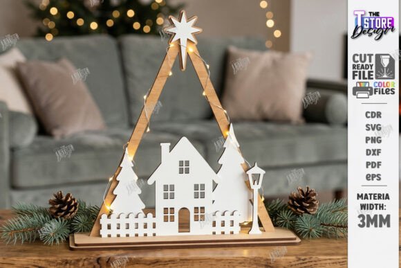 Minimalist Wooden Christmas Table Decor (Design 1) laser cut file