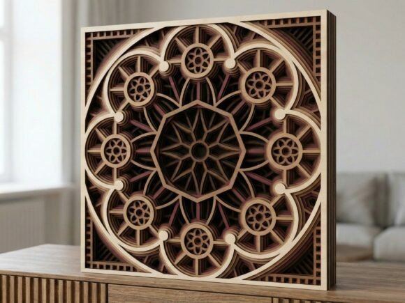Compass Layered Svg Multilayer Mandala Wall Art #5 · Creative Fabrica
