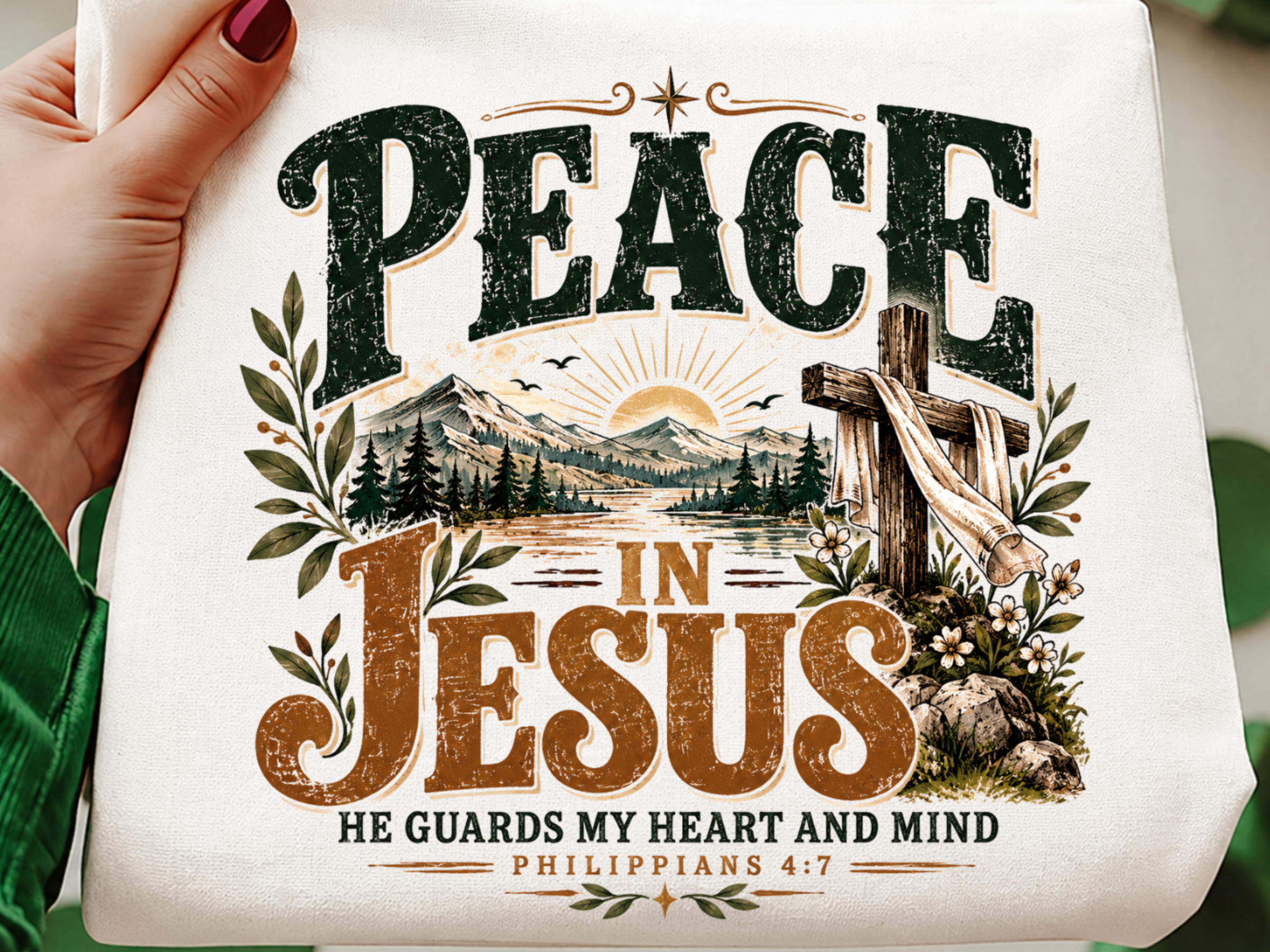 Peace in Jesus Christian Cross PNG Graphic by SvgCuttingShop · Creative ...
