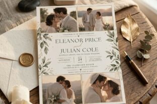 Graph Photo Cards Photo Wedding Invitation Card Graphic by MS Roster · Creative Fabrica