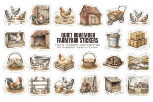 Quiet November Farmyard Stickers Graphic by mbaknike · Creative Fabrica