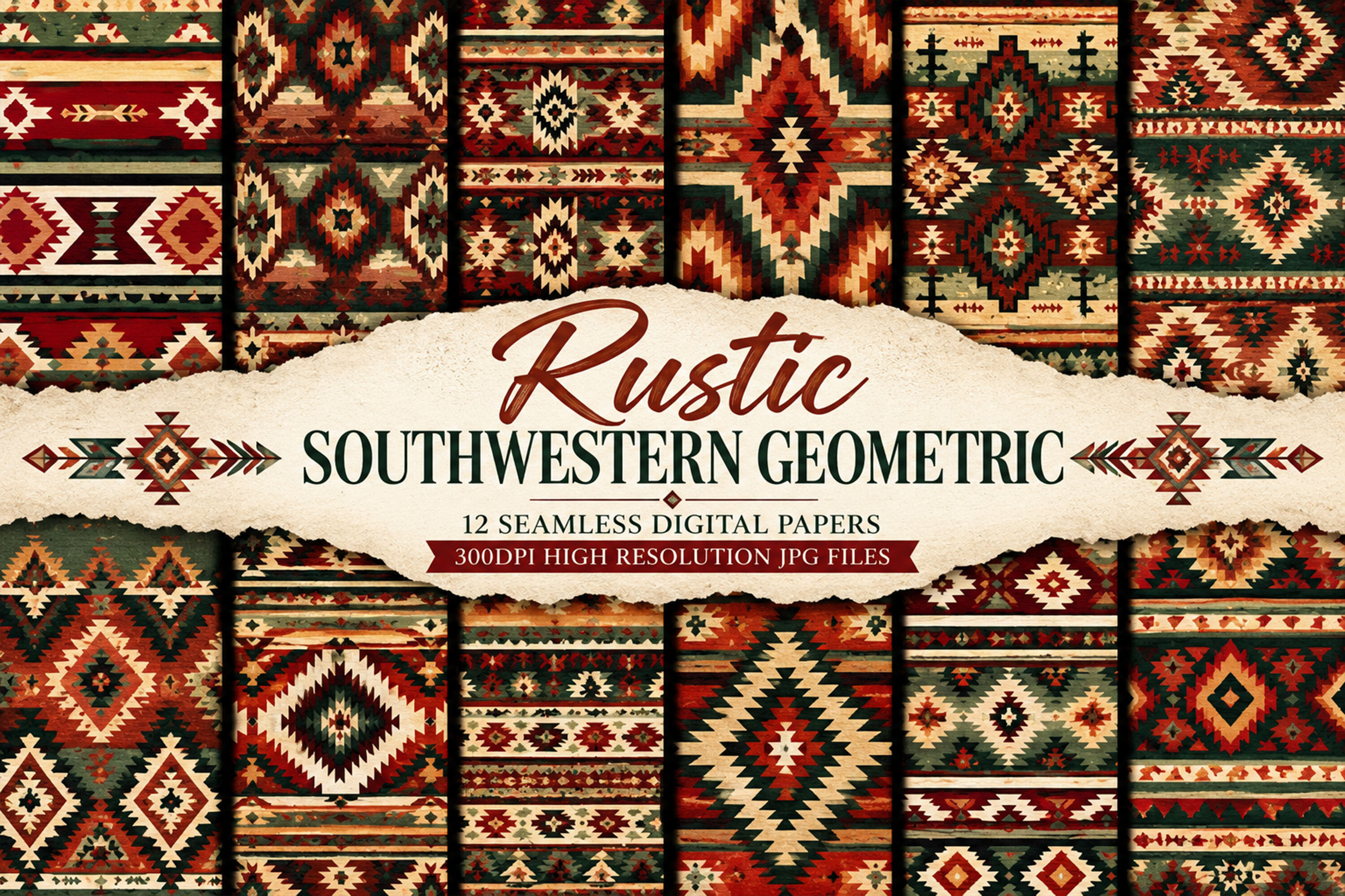 Rustic Southwestern Geometric Pattern Graphic by Pattern Universe ...