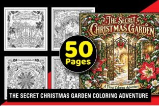 Present Coloring Page Pattern Secret Christmas Garden Coloring Book Graphic by Designer Home ...