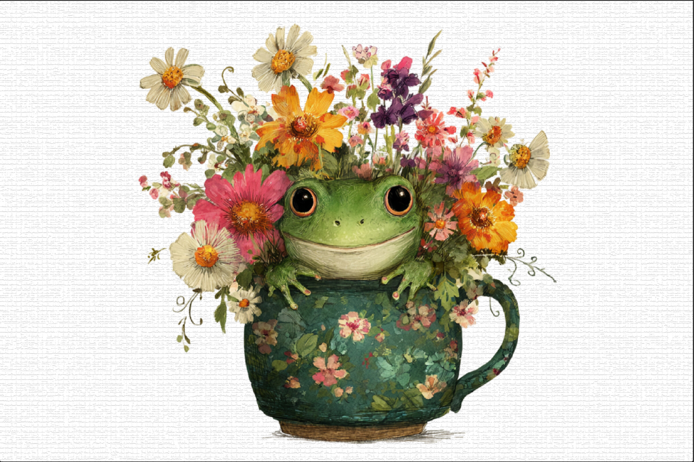 Whimsical Watercolor Frog Clipart Graphic by Sublimation Design ...