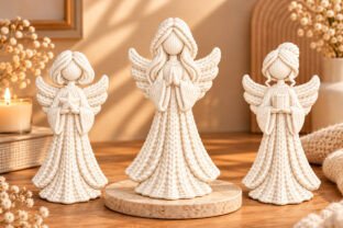 3D Knitted Angel Figurines STL · Creative Fabrica