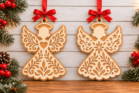 Christmas Angel Ornament Laser Cut SVG laser cut file