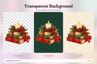 Christmas Books and Candle Clipart PNG Graphic by Print Magic StudioX ...