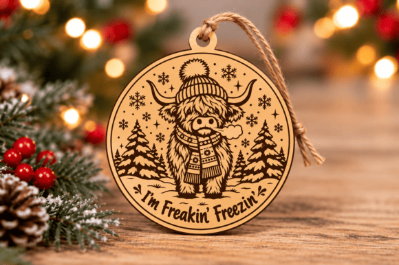 Christmas Cow Ornament Laser Cut SVG laser cut file