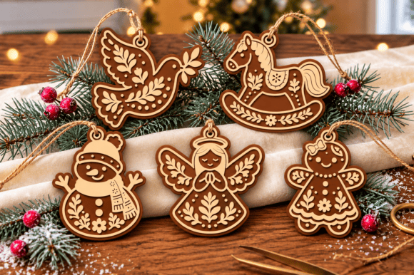 Christmas Ornament Laser Cut SVG Bundle (Design 3) laser cut file