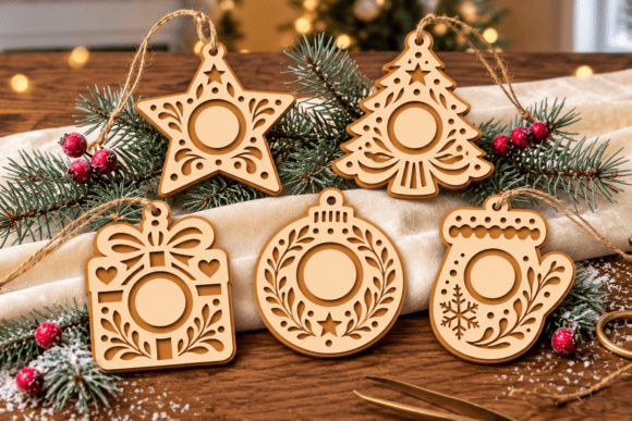 Christmas Ornaments Laser Cut SVG Bundle (Design 3) laser cut file