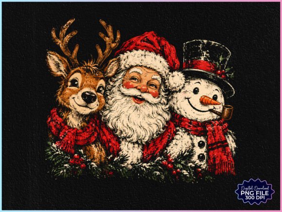 Christmas Santa Reindeer Snowman PNG