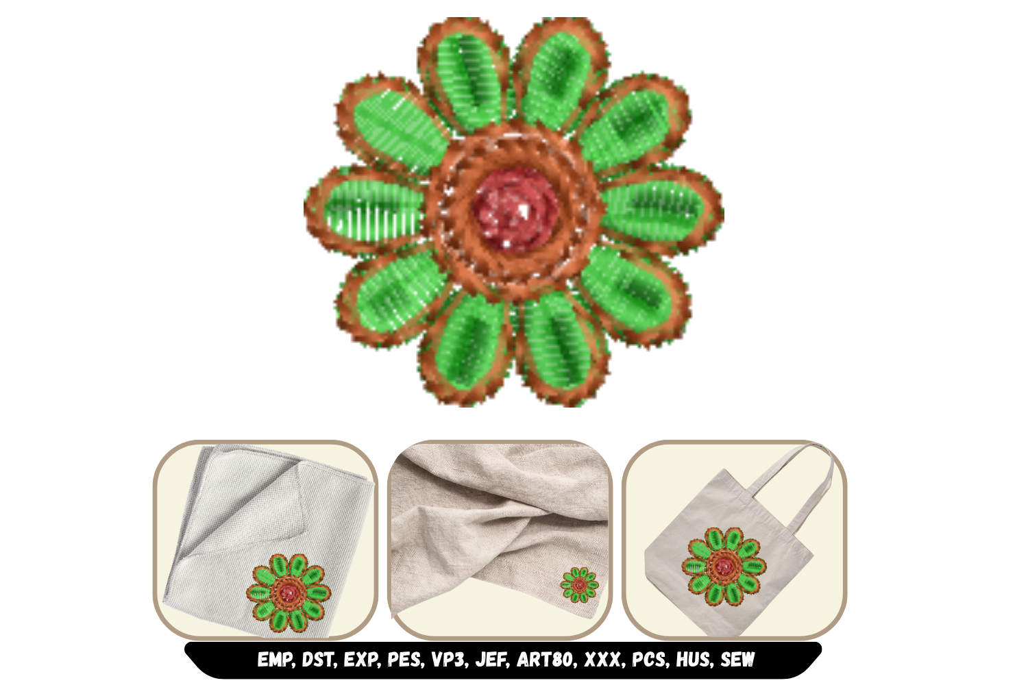 Colorful Daisy Flower Embroidery Design · Creative Fabrica