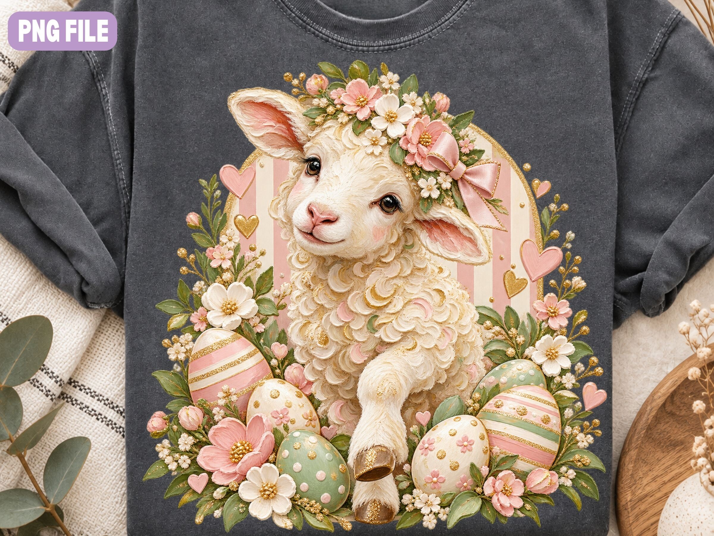 Cute Easter Lamb PNG, Pastel Spring Subl Graphic by Craft Palette ...