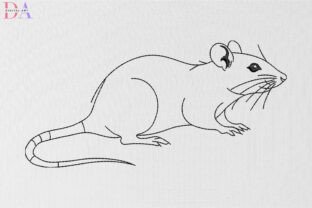 Cute Rat Outline · Creative Fabrica