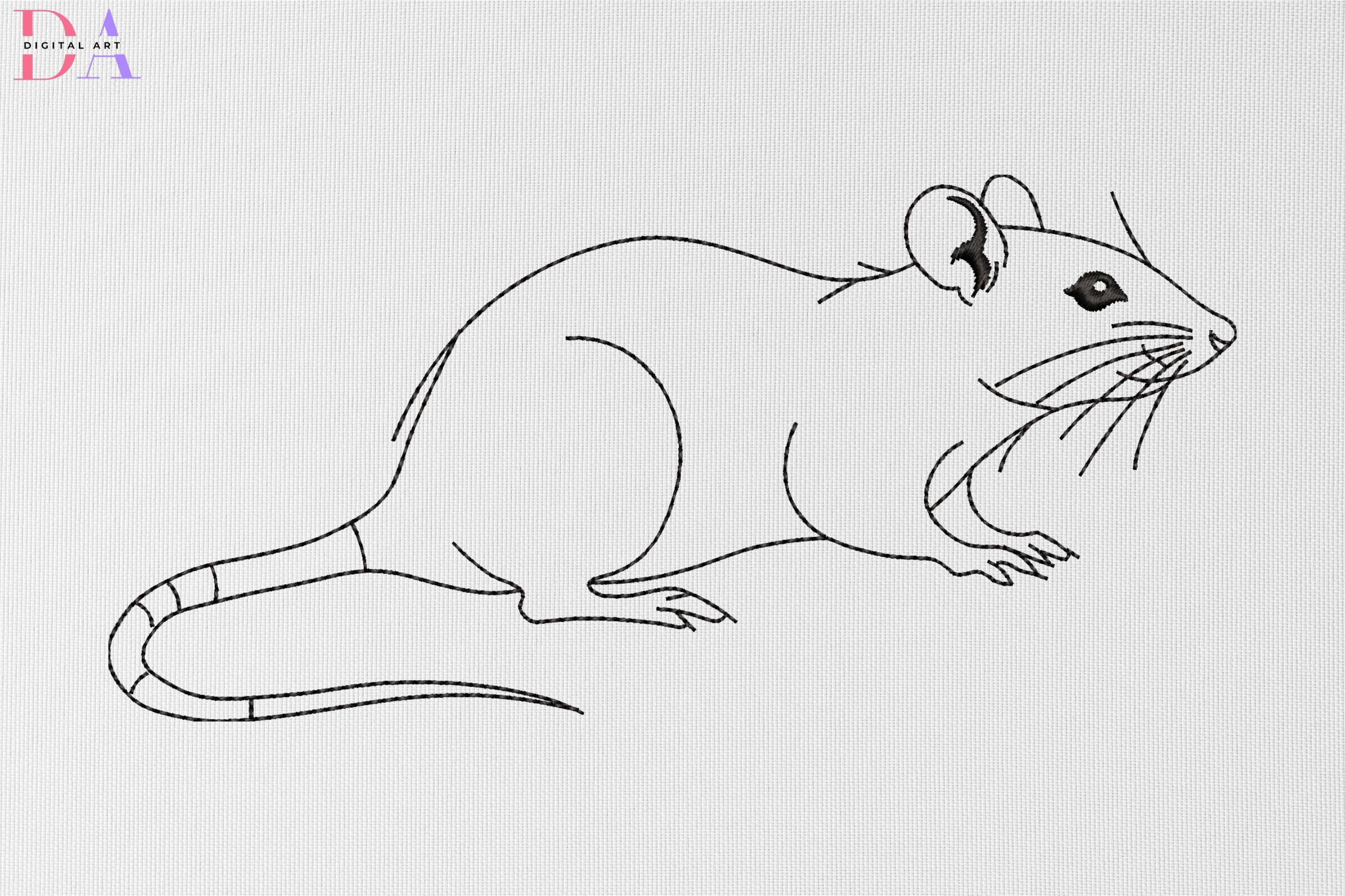 Cute R Mat Cute Rat Outline · Creative Fabrica