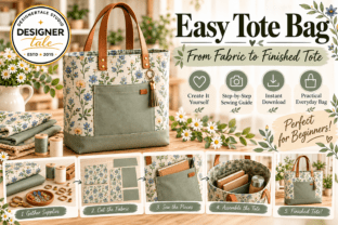 Simple Tole Patterns Easy Tote Bag Sewing Pattern Graphic by designertale · Creative Fabrica