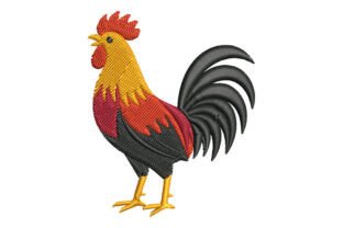 Farm Rooster Embroidery · Creative Fabrica
