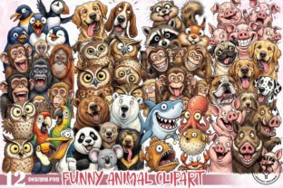 Funny Animal Clipart Cute Cartoon Bundle Graphic by mfreem · Creative ...