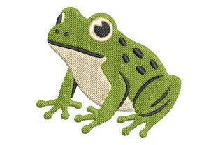 Garden Frog Machine Embroidery · Creative Fabrica