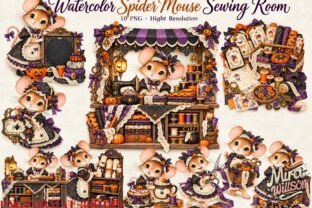 Halloween Spider Mouse Sewing Room PNG Graphic by Mirawillson ...
