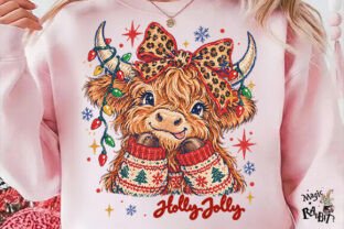 Magic Leperd Holly Jolly Highland Cow Leopard PNG Graphic by Magic Rabbit · Creative ...