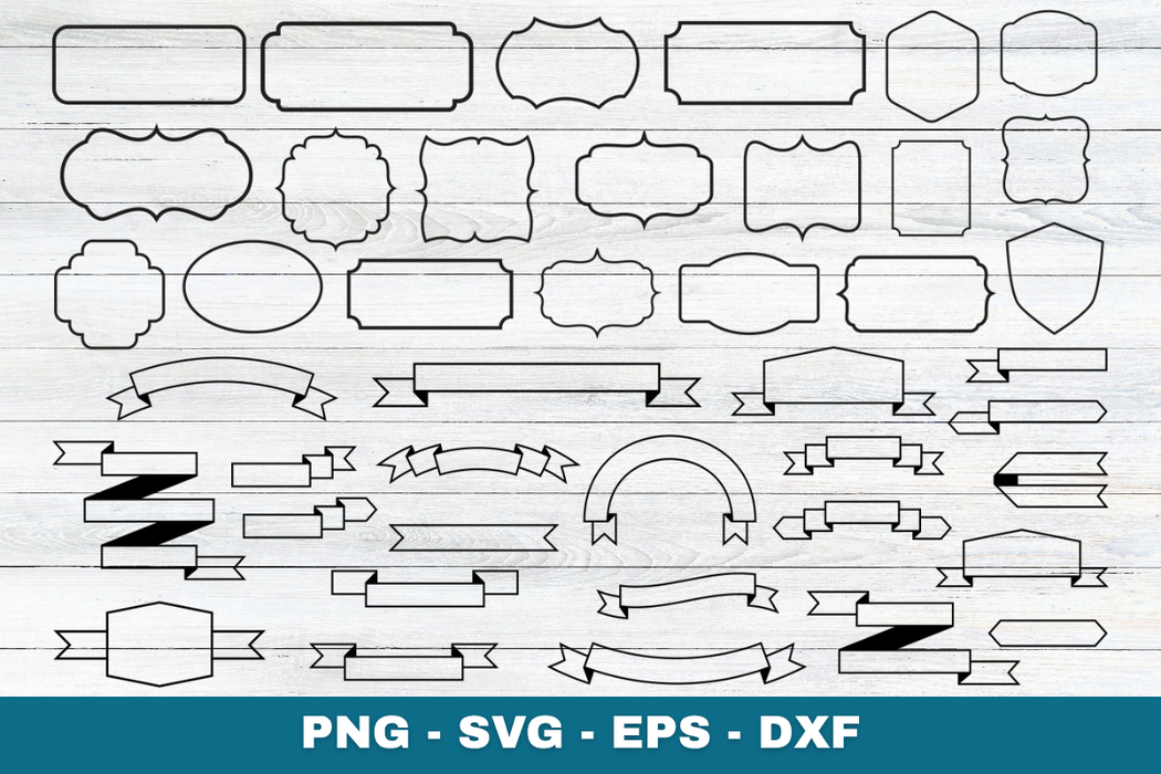 Label Background Ribbon Design Label Frame and Ribbon Banner Outlines Graphic by DesignXShop ...
