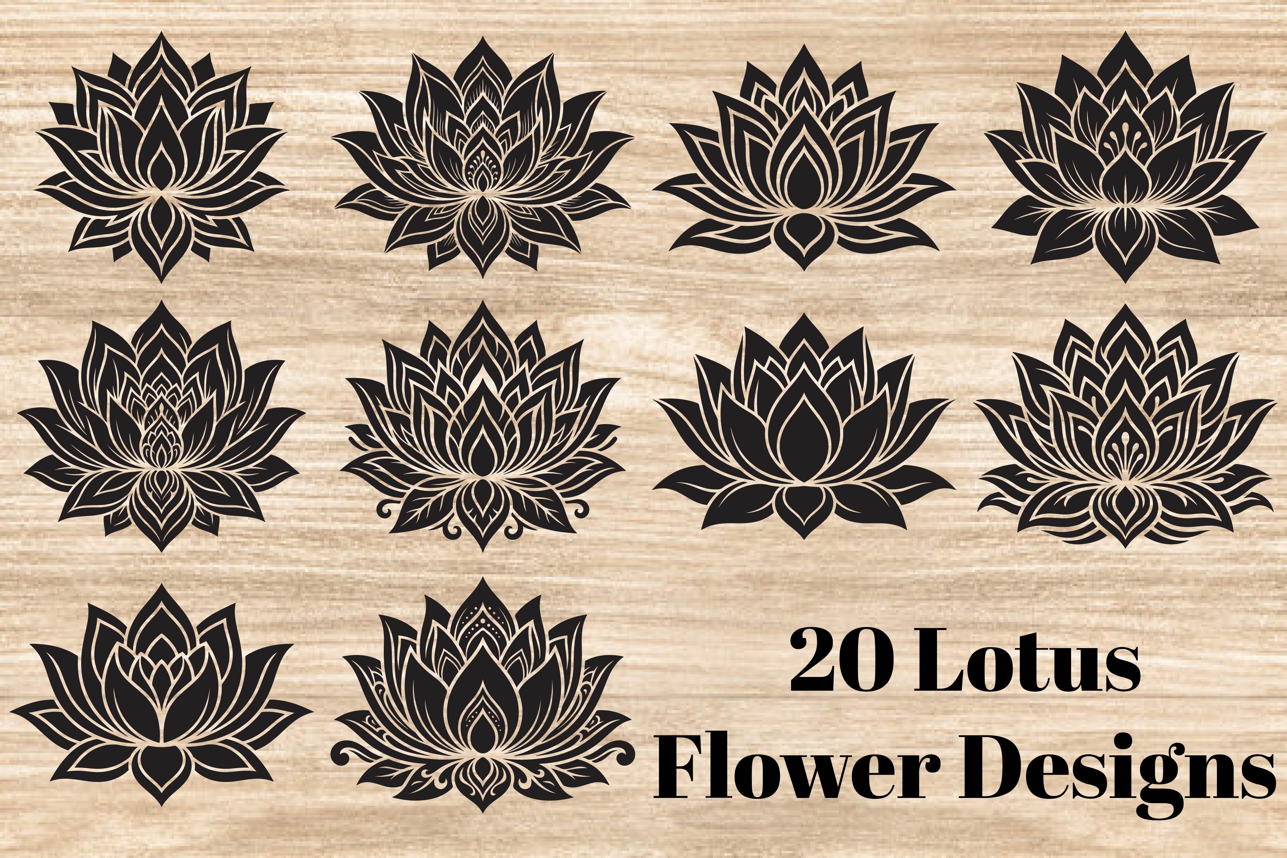 Lotus Flower Designs Graphic by LasercutExpert · Creative Fabrica