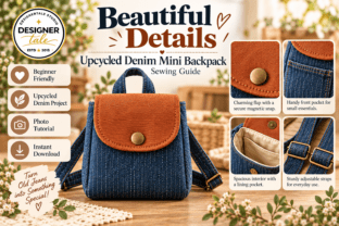 Mini Backpack Sewing Pattern Graphic by designertale · Creative Fabrica