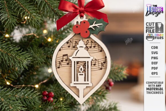 Musical Notes Christmas Ornament Laser (Design 1) laser cut file