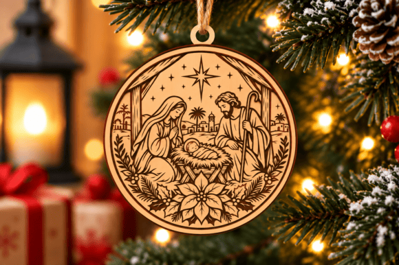 Nativity Christmas Ornament Laser Cut SVG laser cut file