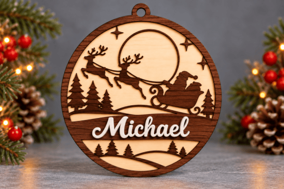 Personalized Christmas Wall Sign Laser (Design 1) laser cut file