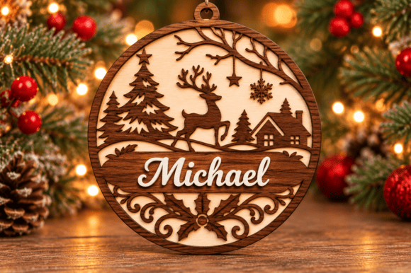 Personalized Christmas Wall Sign Laser (Design 2) laser cut file
