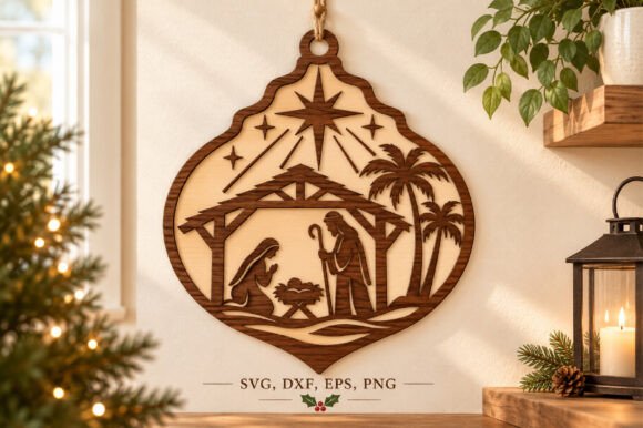 Rustic Nativity Christmas Laser Cut laser cut file