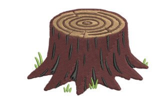 Stump Section Rustic Tree Stump Embroidery Design · Creative Fabrica