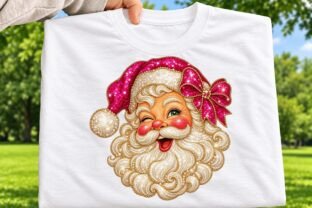Sequin Santa Winking PNG Shirt
