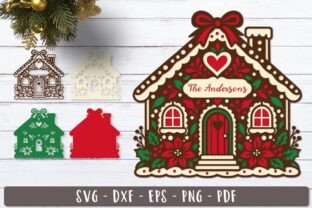 Layered Ribbon Svg 3d Personalized Gingerbread House SVG · Creative Fabrica